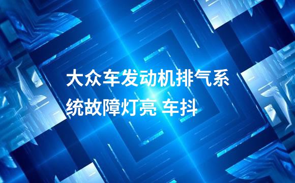 大众车发动机排气系统故障灯亮 车抖